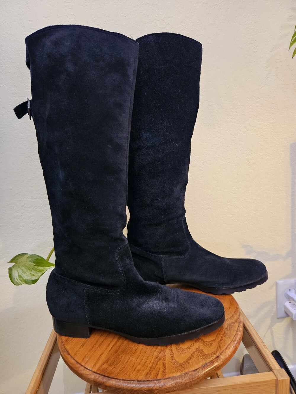 Calvin klein Classic Black Suede Knee-High Women's Boots Sz 7.5
